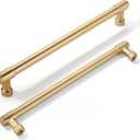 khtumeware 10 Pack 8 Inch(203mm) Champagne Bronze Kitchen Cabinet Handles Warm Brass Cabinet Pulls Gold Kitchen Cabinet Hardware for Cupboard Drawer Pulls Dresser Handle