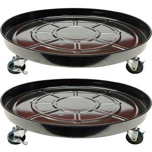Choclaif Plant Caddy with Wheels, 2 Pack Black Heavy Duty Plant Stand with Universal Wheels, Round Pot Trolley for Indoor Outdoor (20)