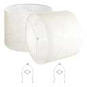 VEVOR Drum Lamp Shade 2 Set, 16 in Top x 16 in Bottom x 12 in High, Large Lampshade with Harp, Replacement Lamp Shade for Table Lamps Floor Lamps Pendant Lights, Easy Assembly Required (Light Linen)