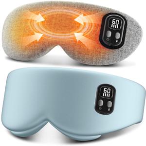 Anydance Heated Eye Mask - Cordless Eye Mask for Dry Eyes, Eye Relief, Improved Sleep, Timed Shutdown, 4 Temperature, Washable Eye Heating Pad for Travel, Removable for Cleaning - Teal Green