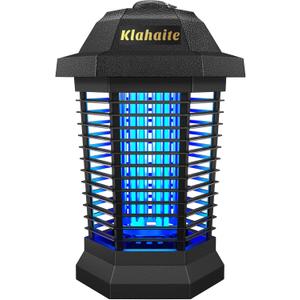 Klahaite Bug Zapper Outdoor, Electric Mosquito Zapper, Fly Zapper Indoor Fly Traps, Mosquito Repellent Outdoor Patio and Backyard Covers 1/2 Acre, 3 Prong Plug, 4200V, ABS Fireproof Plastic Outer (Black)