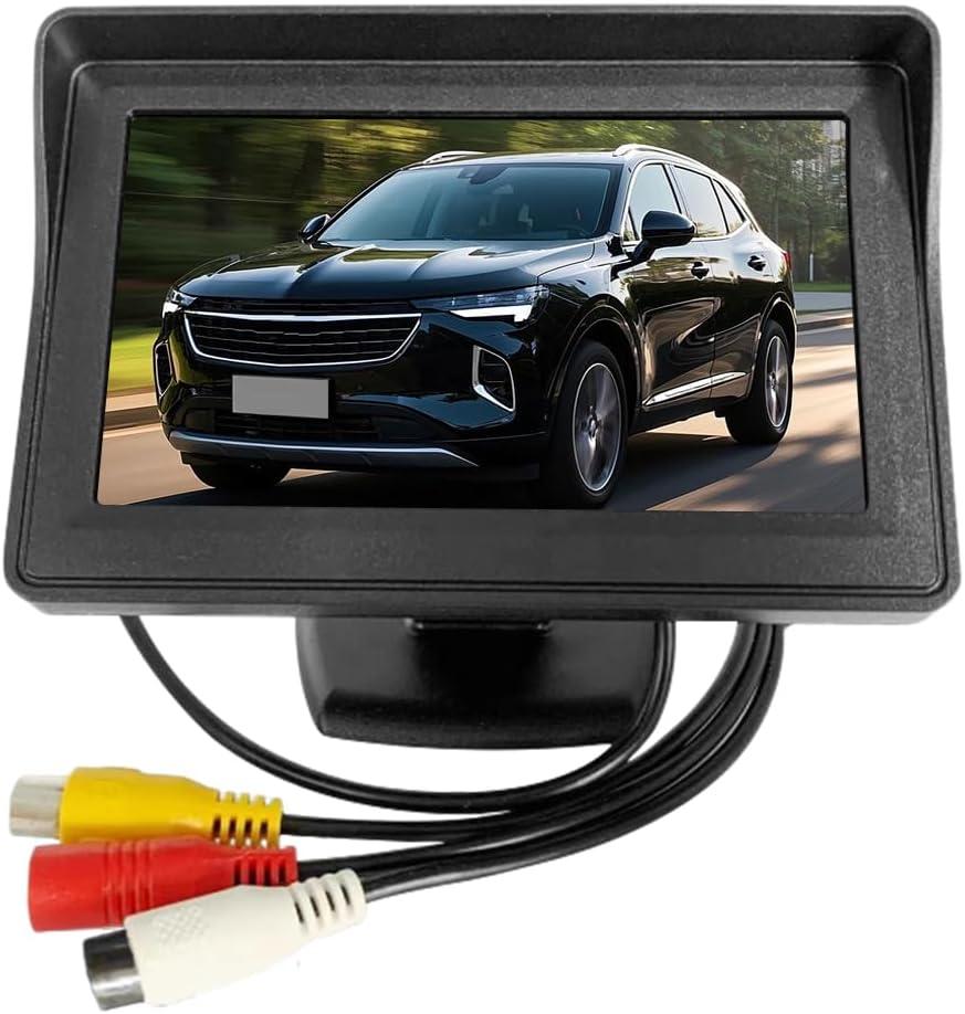 YoRise 4.3 Inch TFT LCD Car Color Parking Aid System Monitor Display, DC 12V Automotive Rearview Reverse Camera, Universal Car LED Backup Monitor Screen for Cars/Trucks/SUVs (Black)
