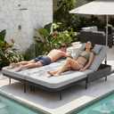 Double Chaise Lounge Outdoor, 51.2" Wide 2-Person Daybed with Independent Recline, Loveseat with 4" Thick Cushions, Heavy Duty All-Weather Wicker Sunbed for Patio Poolside Garden