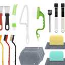 Window Track Cleaner Tool Set, 13 Pcs Groove Gap cleaning brush, Multi-Purpose window sill cleaner tool for Sliding Door, Tile Lines, Shutter, Car Vents and Air Conditioner