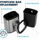 Alpine Stainless Steel Open Top Trash Can 5 Gallon - 20L Garbage Can for Kitchen, Bathroom, Office & More with Removable Bin, Brushed Nickel Finish, Space-Saving Slim Modern Design