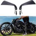 8mm Black Motorcycle Handlebar Rear View Side Mirrors with Turn Signal for Road King Sportster Street Glide Electra Dyna Softail Ultra V-rod Cruiser Touring XL 883 1200
