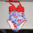 Women One-Piece Color Print Bikinis Hollow-Out Swimwear Chest Gathered Bathing Suits Swimsuits S