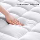 King Size Quilted Fitted Mattress Pad Cover with Deep Pocket Fitted 8" - 21", Ultra Soft and Comfortable, Breathable (White, King)