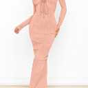 PRETTYGARDEN Cocktail Dresses for Women 2024 Fall Long Sleeve Tie Front Cut Out Bodycon Sexy Club Party Maxi Dress (Pink,Small) (Pink, S)