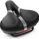 Bicycle Seat Replacement, Bike Seat for Men and Women, Comfort Wide Bike Saddle Memory Foam Padded Soft Bike Seat Cushion Compatible with Peloton, Mountain, City Bikes, Indoor Exercise Bikes