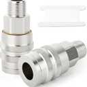 GASHER 2PCS 1/2-Inch Male Industrial Coupler, 1/2 Basic Flow Quick Connect Air Coupler