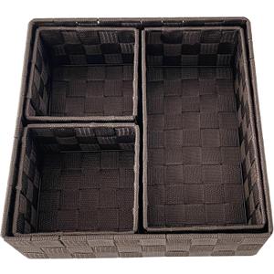 Teicui Woven Storage Baskets for Organizing, drawer organizer, dresser organizer countertop, organizers and storage for bathroom, storage bins for shelves, Set of 4，Brown