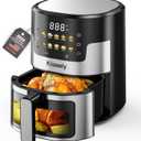 Air Fryer, 6 QT Air Fryers with Glass Touch Screen, Clear Windows, 10-in-1 Stainless Air Fryer Oven with Auto Shut-Off Time & Temperature Control for Roast, Bake, Broil, Keep Warm (MT2)