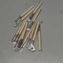 Chinco 12 Pieces Wooden Pencil Extenders Art Pencil Lengthener Crayon Extension with Aluminum Handle for School Office Supplies