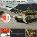 1/16 RC Tank, Heng Long Soviet Union T-72 model Army Toy with Smoke, Sound, Light, 2.4G Remote Control Tank That Shoot with Upgraded Metal Track, Idler and Sprocket Wheel, Steel Gearbox, Two Batteries, 1/16 Scale