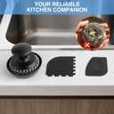 Cast Iron Scrubber Cleaner, Chainmail Scrubber for Cast Iron Pan Skillet, Dish Scouring Pad, 316 Stainless Steel Brush/Scraper for Metal Skillet Scrubbing, Wok, Dutch Oven Cleaning Kit - Thick Mesh