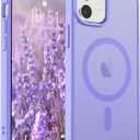 SUPFINE Magnetic for iPhone 12 Mini Case & iPhone 13 Mini Case (Compatible with MagSafe) (Military Grade Drop Protection) Slim Translucent Matte Shockproof Phone Cover,Purple