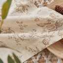 Jinchan Amlie Floral Kitchen Curtains 36 Inch Length Linen Cafe Curtains Small Window Drapes Light Filtering Botanical Farmhouse for Bedroom Bathroom Rod Pocket 2 Panels Taupe on Linen, 26"W x 36"L