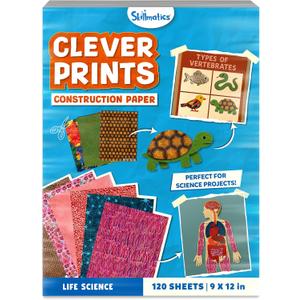 Skillmatics Life Science Construction Paper for Kids - 120 Double-Sided Printed Sheets (9x12), Patterned Craft Paper for Art Projects, Science Activities, DIY Crafts, Scrapbooking & School Supplies