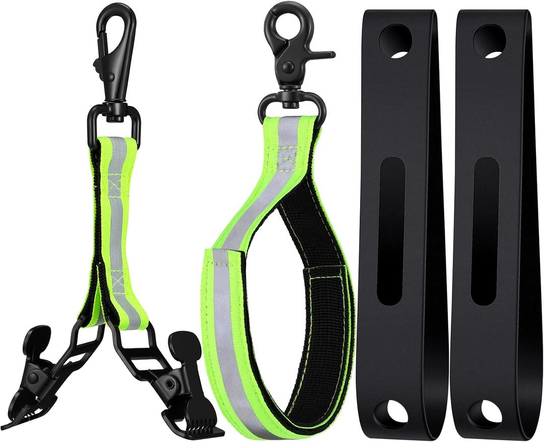 4 Pcs Firefighter Tools Include 2 Firefighter Helmet Band 2 Glove Strap Holder Fire Helmet Band Glove Safety Strap with Reflective Trim Fire Accessories