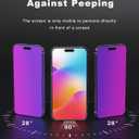 3 x Compatible for iPhone 16 Pro Max Privacy Screen Protector 6.9 Inch, Purple Gradient Anti Spy Anti Blue Light HD Screen Protector Tempered Glass Easy Installation