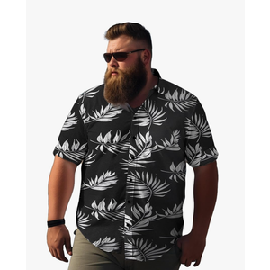 Weecreeture Big and Tall Men's Hawaiian Shirt - Short Sleeve, Tropical Floral Button Down Casual Summer Beach Shirt XXL