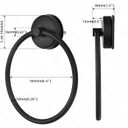 YOHOM Suction Cup Towel Ring Matte Black Hand Towel Holder for Bathroom Stainless Steel Vacuum Suction Washcloth Holder Dish Towel Hanger for Shower Wall No Drill