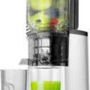 Cold Press Juicer, 5.8" Wide Feed Chute Juice Extractor Machine with 400W, High Juice Yield, Slow Masticating Juicer for Whole Vegetables & Fruits, Premium Silver (Premium Grey)
