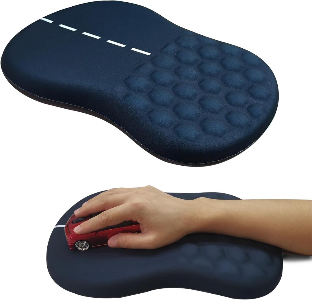 Road Mouse Pad for Car Mouse with Wrist Rest, Ergonomic Mousepad for Wrist Pain Relief with Wrist Support, 12L x 8W inches