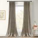StangH Camel Beige Velvet Curtains 108 inches Long, Pinch Pleated Room Darkening Bedroom Drapes Thermal Insulated Luxury Home Decoration for Office Living Room, W30 x L108, 2 Panels