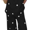 SOLY HUX Women's Polka Dots Matching Set Sleeveless Camisole Top and Pants 2 Piece Summer Outfits (Black, L)