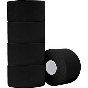 ADMITRY Athletic Tape,5 Pack Black Sports Tape,Strong Stick No Sticky Residue for Hockey Climbing Sports Medical Splints