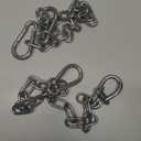 2 Pack 1/5 Inch Heavy Duty Chains, 30 Inch Swing Extension Chain with Carabiners, Adjustable 440LB Metal Hanging Chain for Indoor Outdoor Porch Swing Hammock Chair Punching Bags Gym Machines