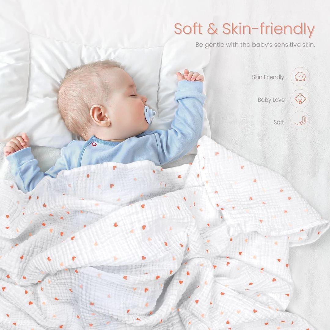 Baby Swaddle Blanket Muslin, Lulu Moon Baby Swaddle Wrap Pink
