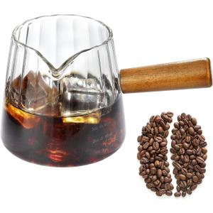 6OZ Espresso Cups, JINLIFA Glass Espresso Shot Measuring Cup with V-Shaped Mouth, Markings in both oz& ml