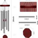 2 Pack Pgzsy Memorial Wind Chimes Outdoor Large Deep Tone, Elegant Sympathy Wind-Chime Personalized with 6 Tuned Tubes for Garden Patio Balcony and Home