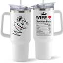 Gifts for Wife from Husband - Wife Gifts - Wedding Anniversary for Women, Valentines, Birthday Gift Ideas, Mothers Day, Christmas Gift for Her - Romantic Love Cup for Her - 40 Oz Tumbler (White 02)