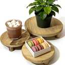 6"/8"/10" 3pcs Round Wood Riser - Plant Risers Stand for Decor - Wood Pedestal Stand Display for Kitchen Counter- Decorative Wooden Risers for Desktop/Bathroom/Livingroom/Bedroom