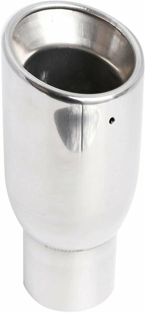 TYFYB 2.5"Inlet 3.5"Outlet Tip T304 Stainless Steel Rolled Edge Duo layer Slant Cut Exhaust Tip Weld-On Type