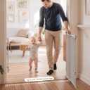 Babelio Removable & No Bottom Bar Baby Gate, 35.5-55" Hardware Mounted (Drill Needed)| Wide Walk-Thru| Auto-Close Safety Dog/Pet Gate for Stairs & Doorways (White, 35.5-55" W, 30" H)