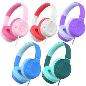 iClever Upgraded Kids Headphones for School Bulk 5Pack, Foldable & Swivel Design, 85dBA Safe Volume, Tangle-Free Cord, HD Stereo, 3.5mm Jack for Students/Classroom/Tablets/Laptops
