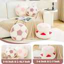 XVTRU World Cup Soccer Throw Pillow Round Football Decorative Pillows Pillow Aesthetic Soccer Ball Shaped Plush Cushion for Room Decor (Dusty Pink,15.7 Inch)