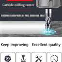 joleully 1/2" Carbide Square End Mill, HRC 45 Deg Single End 4 Flute AlTiN Coating Mill Bits