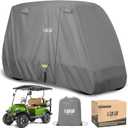 10L0L Heavy Duty 650D Golf Cart Cover for 2/4/6 Passengers EZGO, Club Car and Yamaha, All Weather Outdoor Protection Weatherproof (Grey)