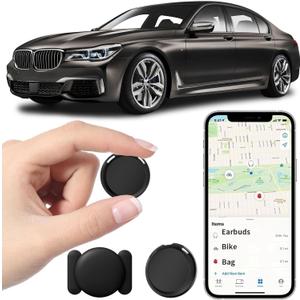 No Subscription Mini GPS Tracker for Vehicles Work with Find My(iOS Only) Magnetic Case Real Time Tracker Tag Hidden Car Location Tracking Device Global Coverage No Monthly Fee or SIM Card Required