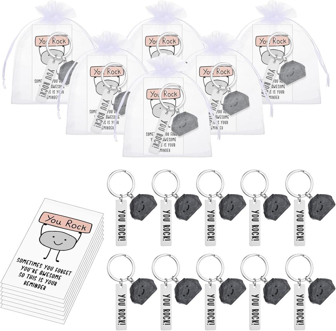 20 Set You Rock Keychains Bulk Employee Appreciation Gift Positive Support Funny Office Gift for Coworker Teacher