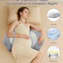 Pregnancy Pillows for Sleeping, Memory Foam Maternity Pillow Support for Back Belly HIPS, Adjustable Travel Wedge Pillow for Pregnant Women, Side Sleeping Pregnant Pillows with Cooling Pillowcase