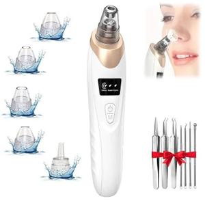 Blackhead Vacuum Pore Cleaner, Comedone Extractor with 5 Suction Probes and 5 Extraction Modes for Facial Pore Cleaning