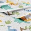 Kids Full Size Bed Sheet Set - 4 Piece Kids Loft Bed Sheets - Colorful Dinosaur Dino Print Bedding - Soft, Cute - Breathable & Machine Washable - Dino Pattern Bed Set for Boys, Girls, Teens & Toddlers