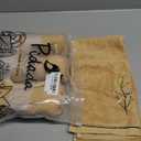 Pidada Hand Towels Set of 4 Embroidered Bird Tree Pattern 100% Cotton Absorbent Soft Decorative Towel for Bathroom (Brown) (13.8 x 29.5)